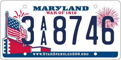 MD license plate 3AA8746