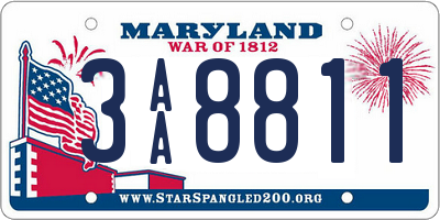 MD license plate 3AA8811