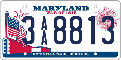 MD license plate 3AA8813