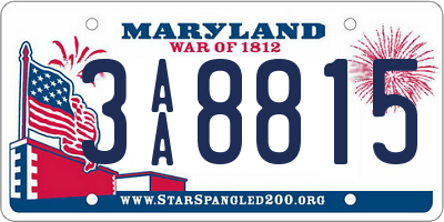 MD license plate 3AA8815