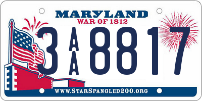 MD license plate 3AA8817