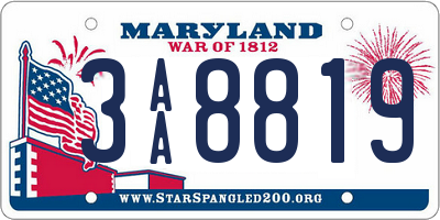 MD license plate 3AA8819