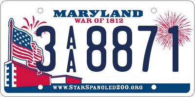 MD license plate 3AA8871