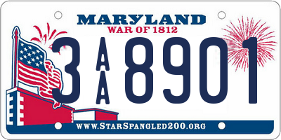 MD license plate 3AA8901