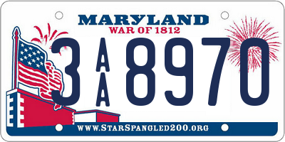 MD license plate 3AA8970