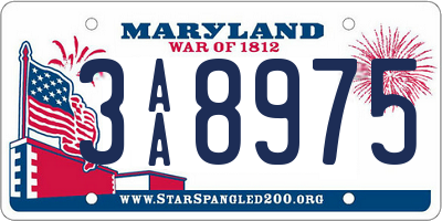 MD license plate 3AA8975