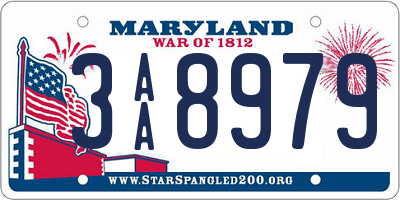 MD license plate 3AA8979