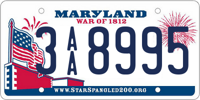 MD license plate 3AA8995