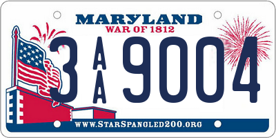 MD license plate 3AA9004