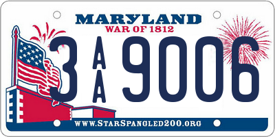 MD license plate 3AA9006