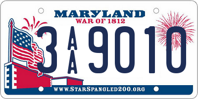 MD license plate 3AA9010