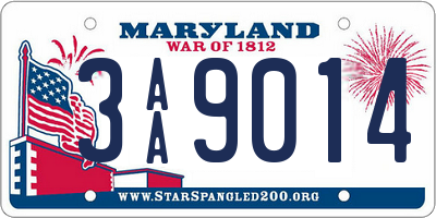 MD license plate 3AA9014