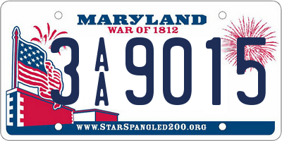 MD license plate 3AA9015