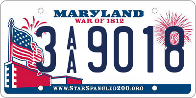 MD license plate 3AA9018