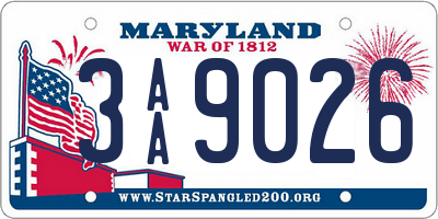 MD license plate 3AA9026