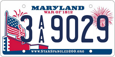 MD license plate 3AA9029