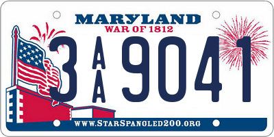 MD license plate 3AA9041