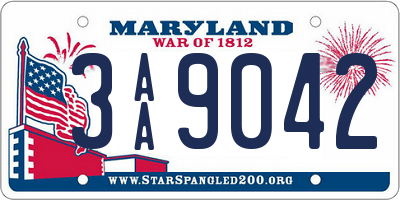 MD license plate 3AA9042