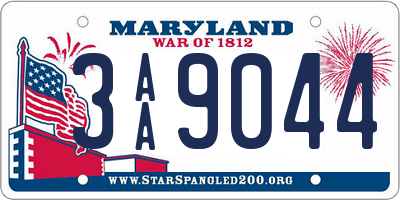 MD license plate 3AA9044