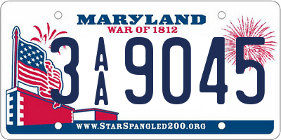 MD license plate 3AA9045