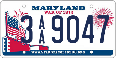 MD license plate 3AA9047