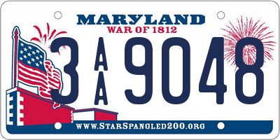 MD license plate 3AA9048