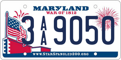 MD license plate 3AA9050