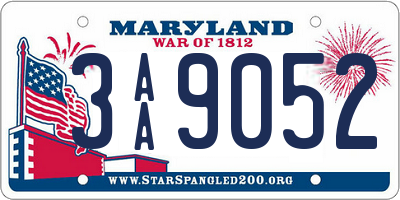 MD license plate 3AA9052