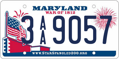 MD license plate 3AA9057