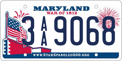 MD license plate 3AA9068