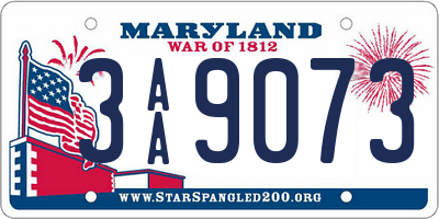 MD license plate 3AA9073