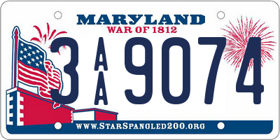 MD license plate 3AA9074