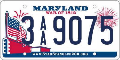 MD license plate 3AA9075