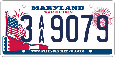 MD license plate 3AA9079