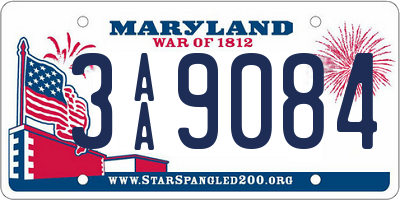 MD license plate 3AA9084