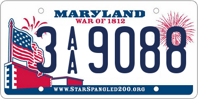 MD license plate 3AA9088