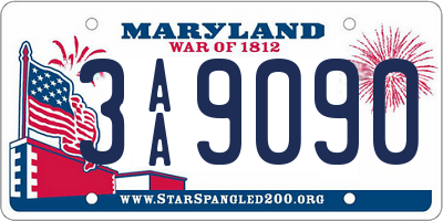 MD license plate 3AA9090