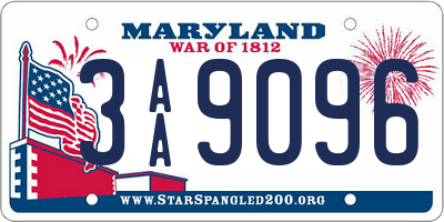 MD license plate 3AA9096