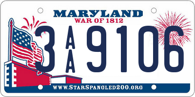 MD license plate 3AA9106