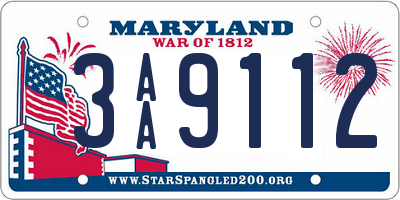 MD license plate 3AA9112