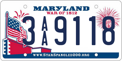 MD license plate 3AA9118