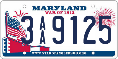 MD license plate 3AA9125