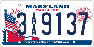 MD license plate 3AA9137