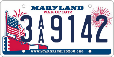 MD license plate 3AA9142