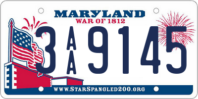 MD license plate 3AA9145