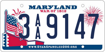 MD license plate 3AA9147