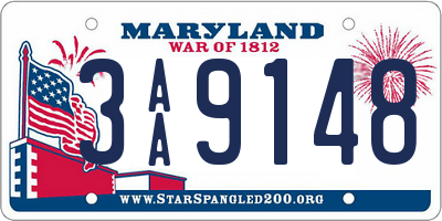 MD license plate 3AA9148