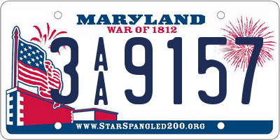 MD license plate 3AA9157