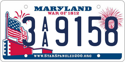 MD license plate 3AA9158