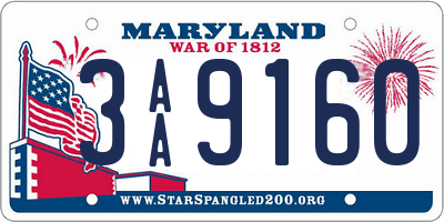 MD license plate 3AA9160